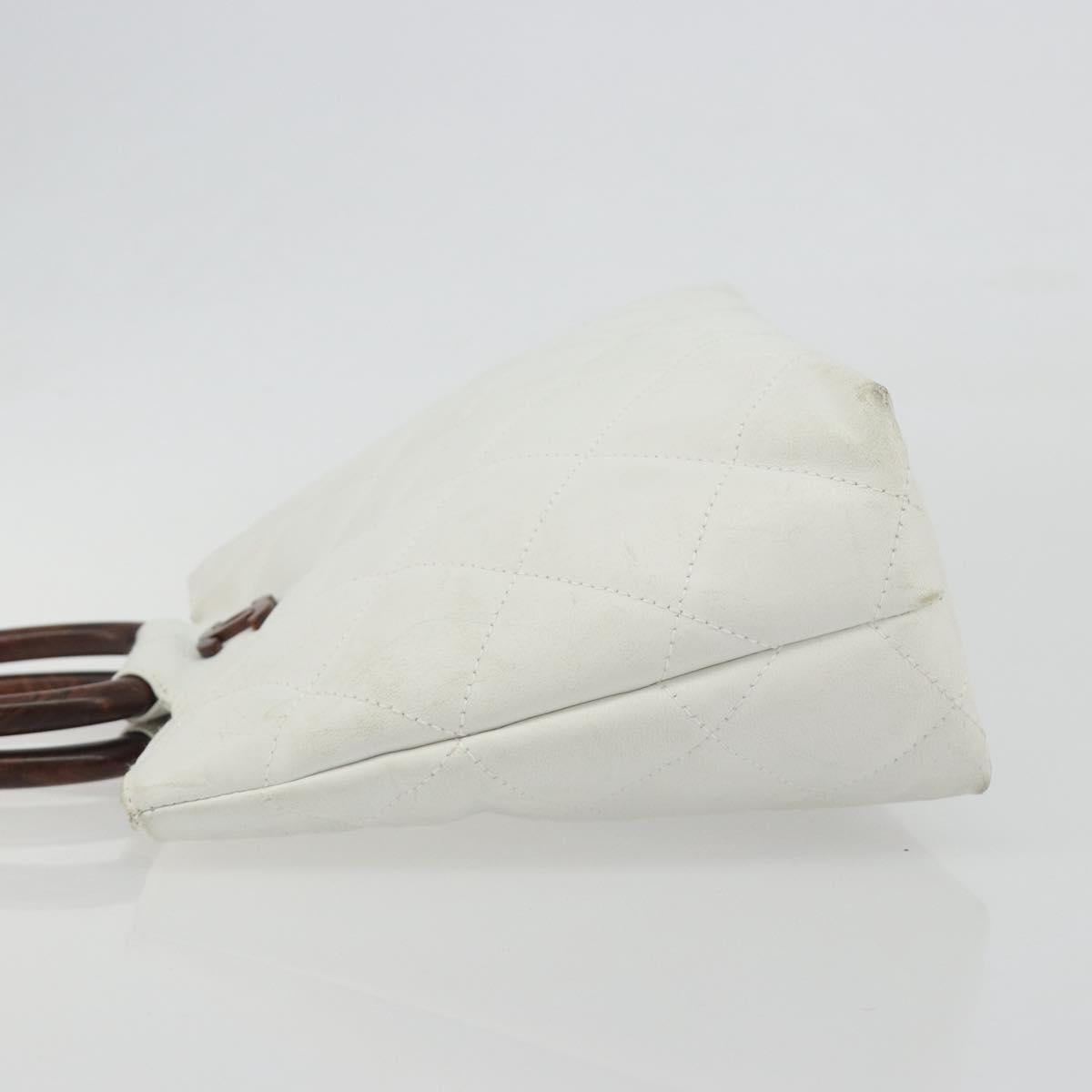 Chanel White Round Handle Bag