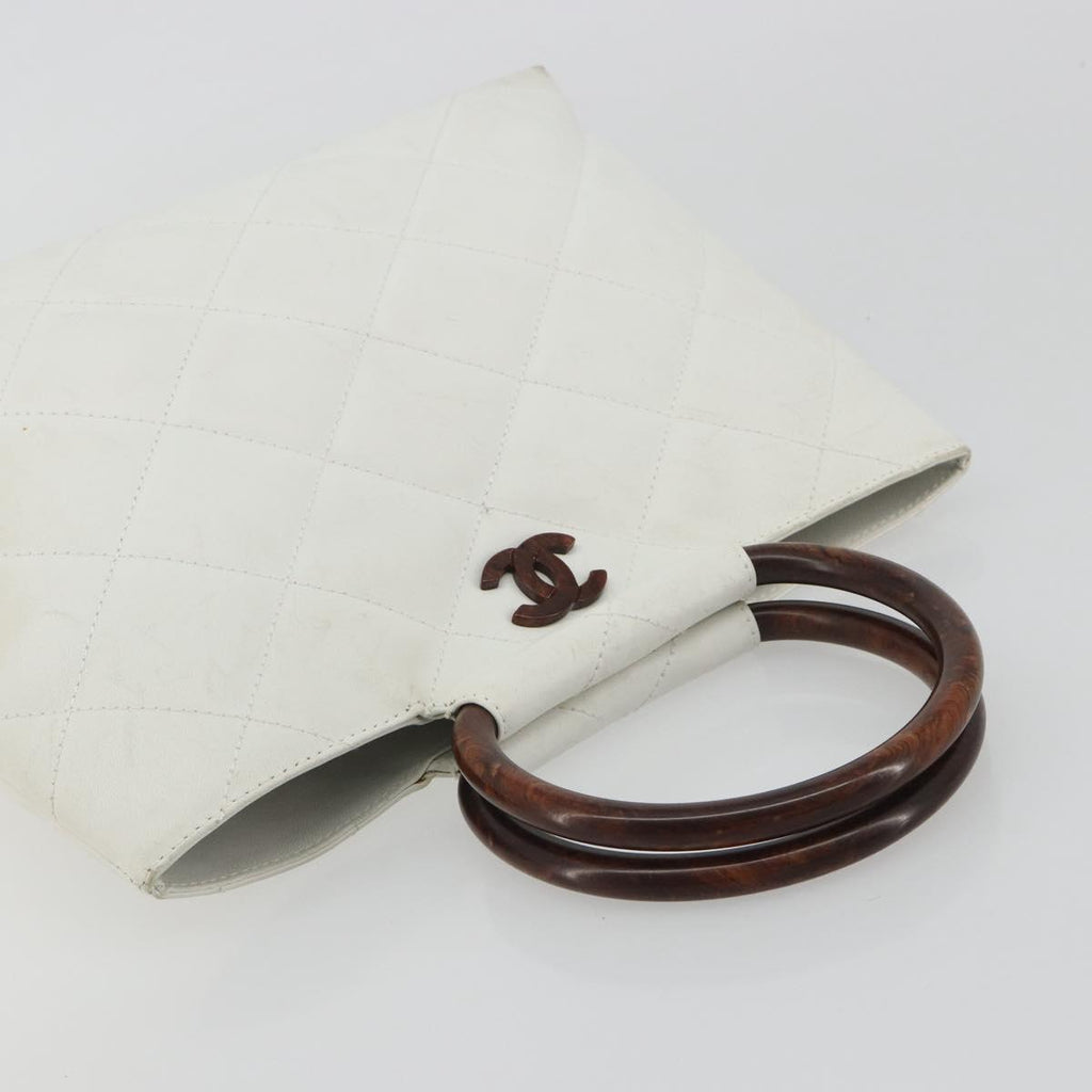 Chanel White Round Handle Bag