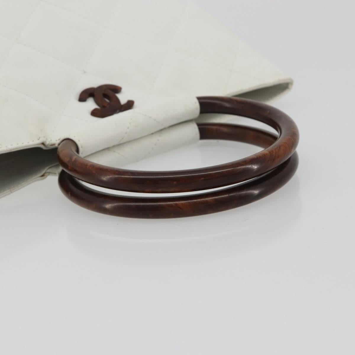 Chanel White Round Handle Bag