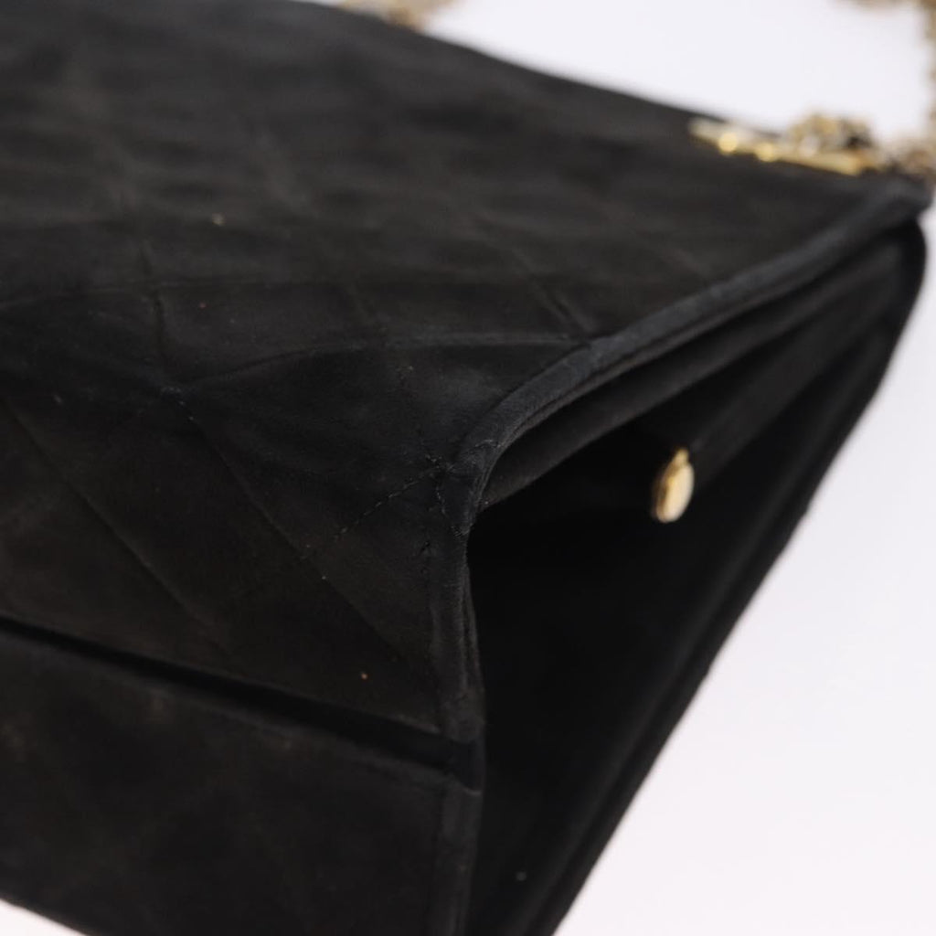 Chanel Black Quilted Suede Handbag