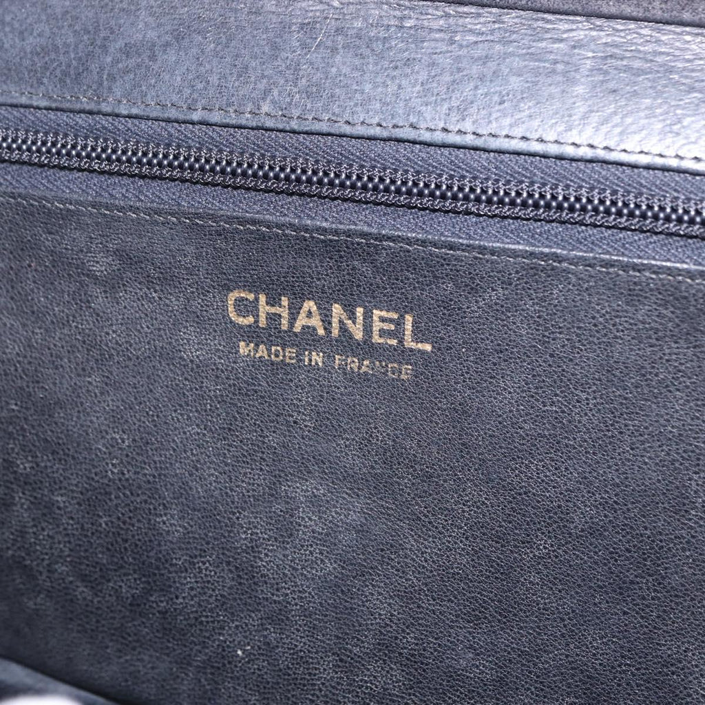 Chanel Black Quilted Suede Handbag