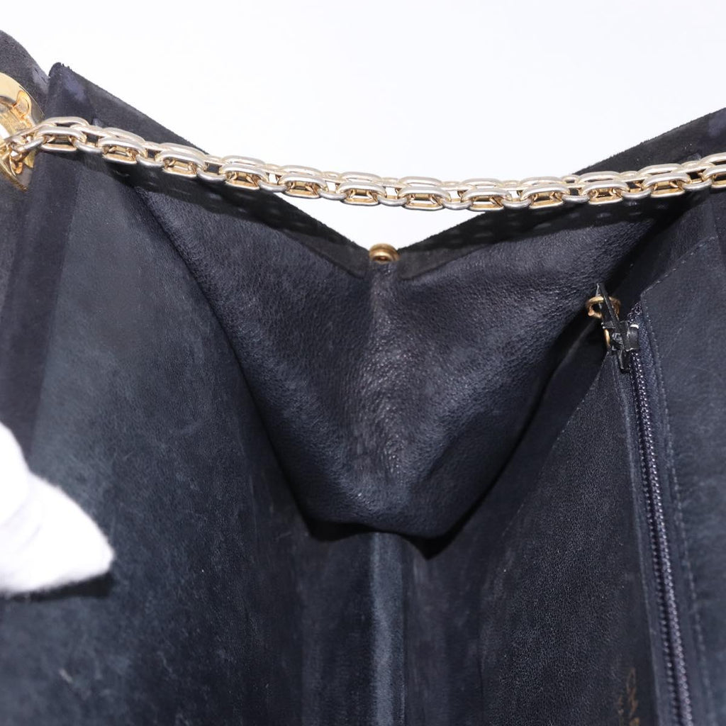 Chanel Black Quilted Suede Handbag