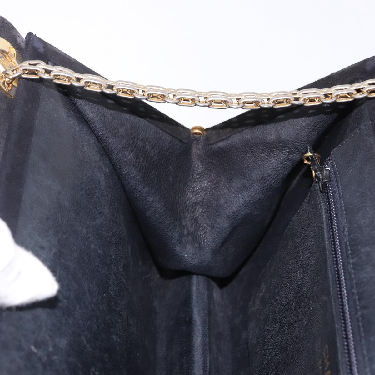 Chanel Black Quilted Suede Handbag