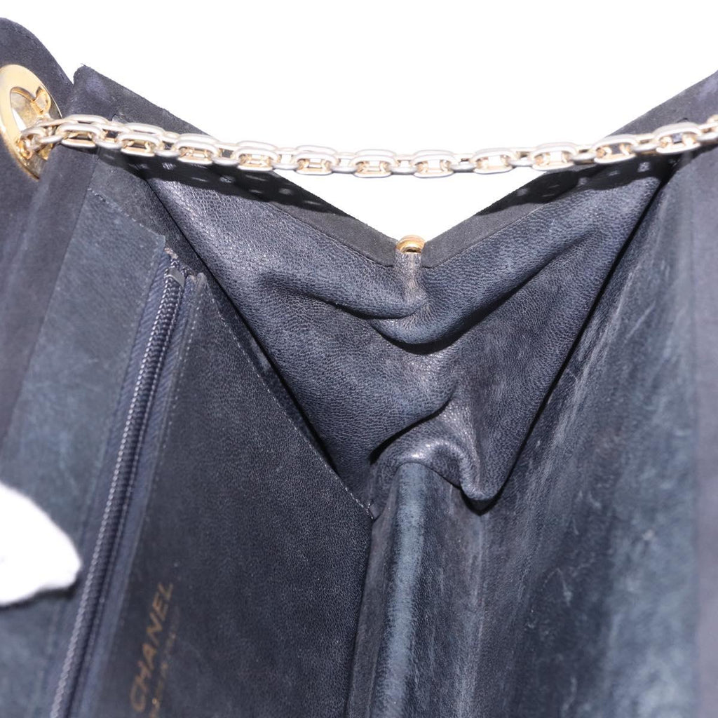 Chanel Black Quilted Suede Handbag