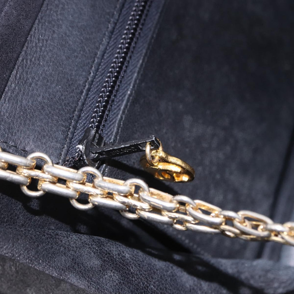 Chanel Black Quilted Suede Handbag