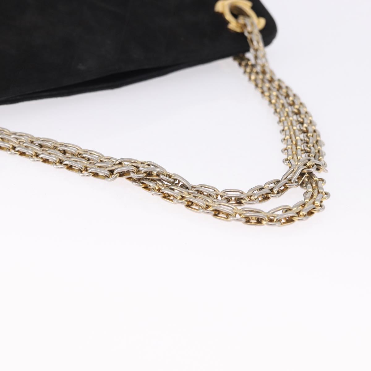 Chanel Black Quilted Suede Handbag
