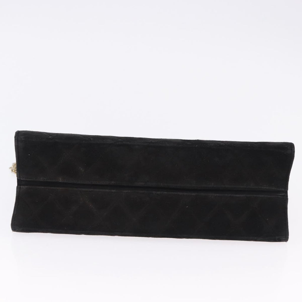 Chanel Black Quilted Suede Handbag