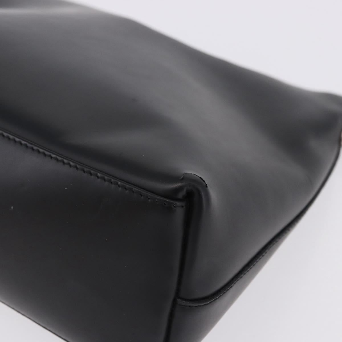 Gucci Black Leather Shoulder Bag with Silver Strap