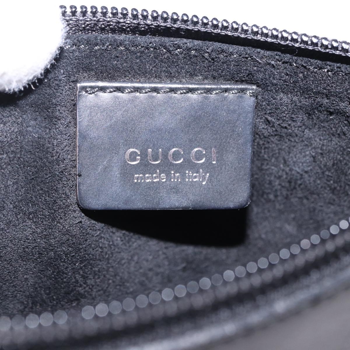 Gucci Black Leather Shoulder Bag with Silver Strap