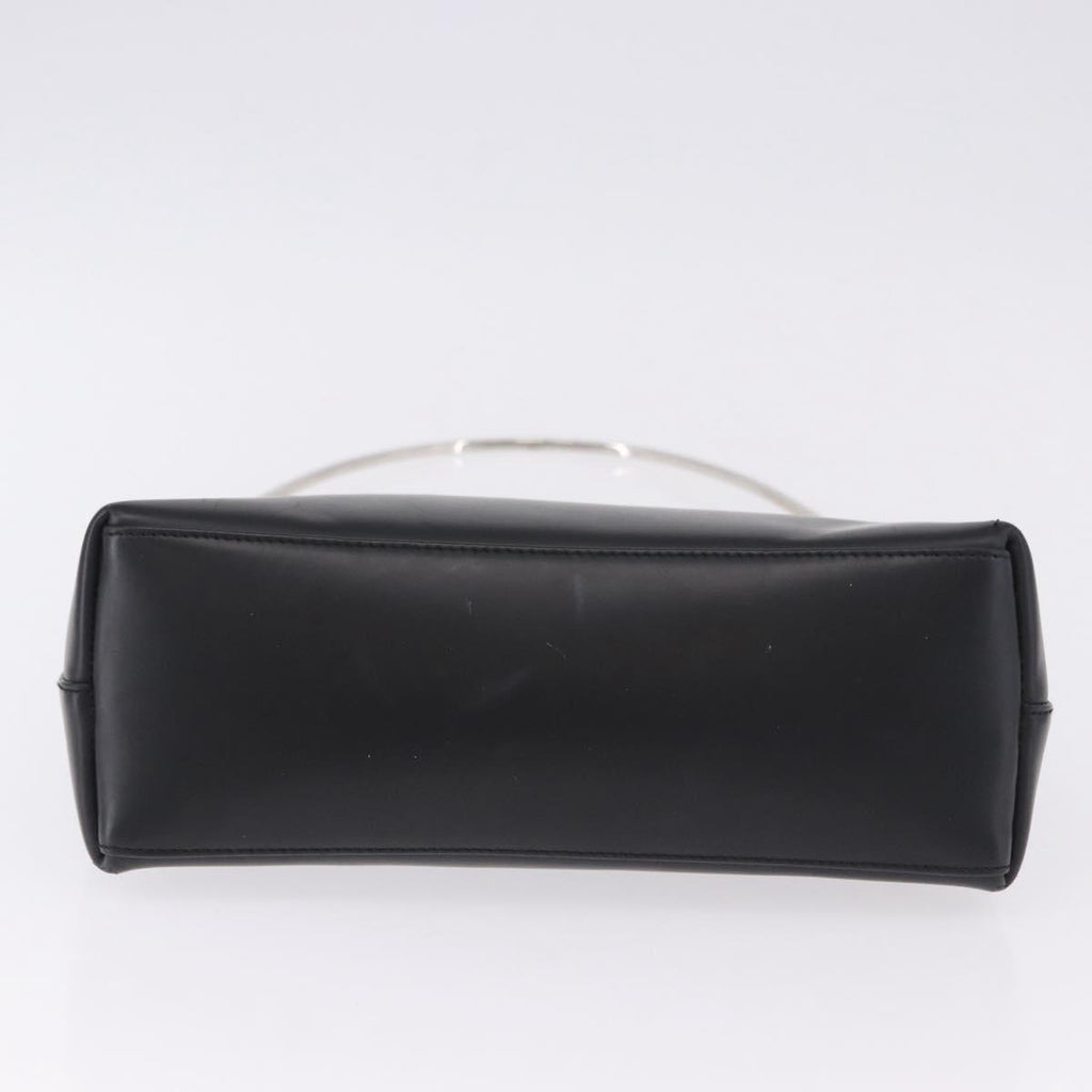 Gucci Black Leather Shoulder Bag with Silver Strap