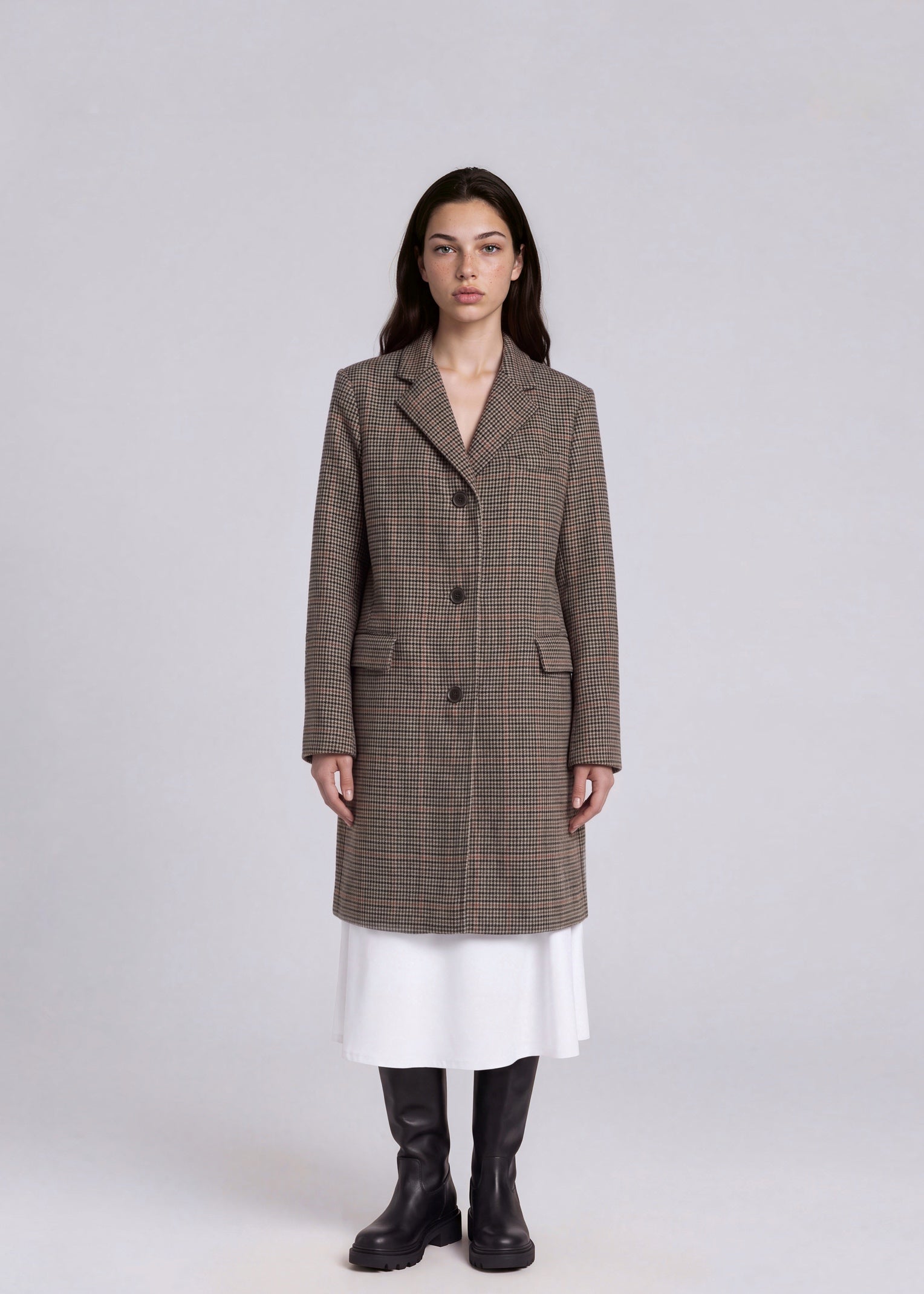 Ralph Lauren Plaid Printed Wool Coat