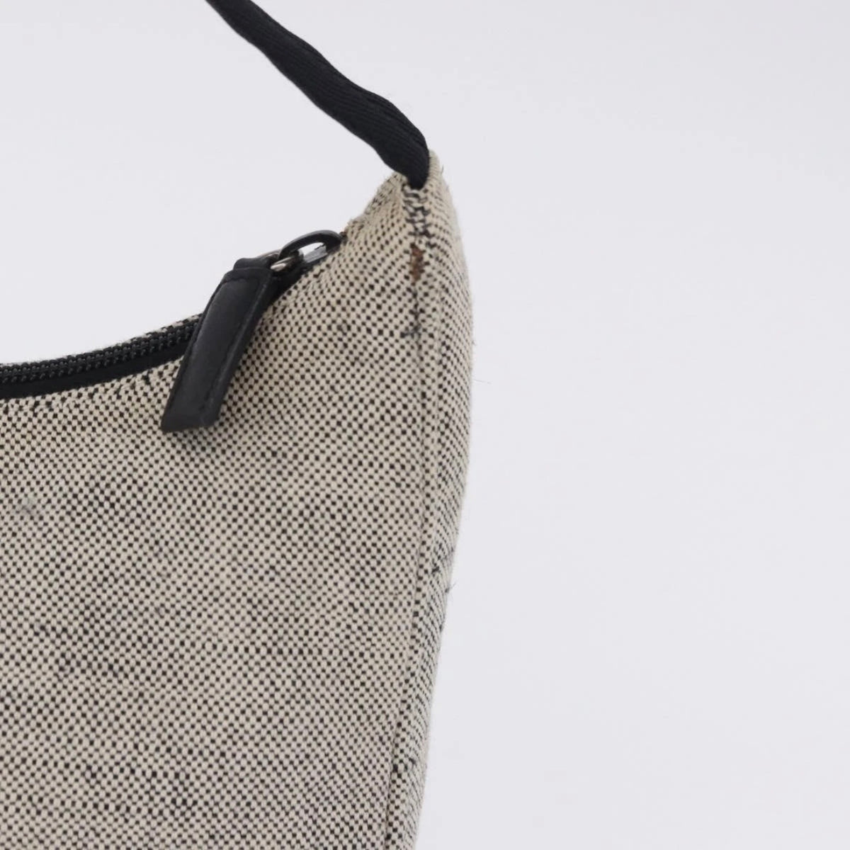 Prada Light Grey Canvas Shoulder Bag