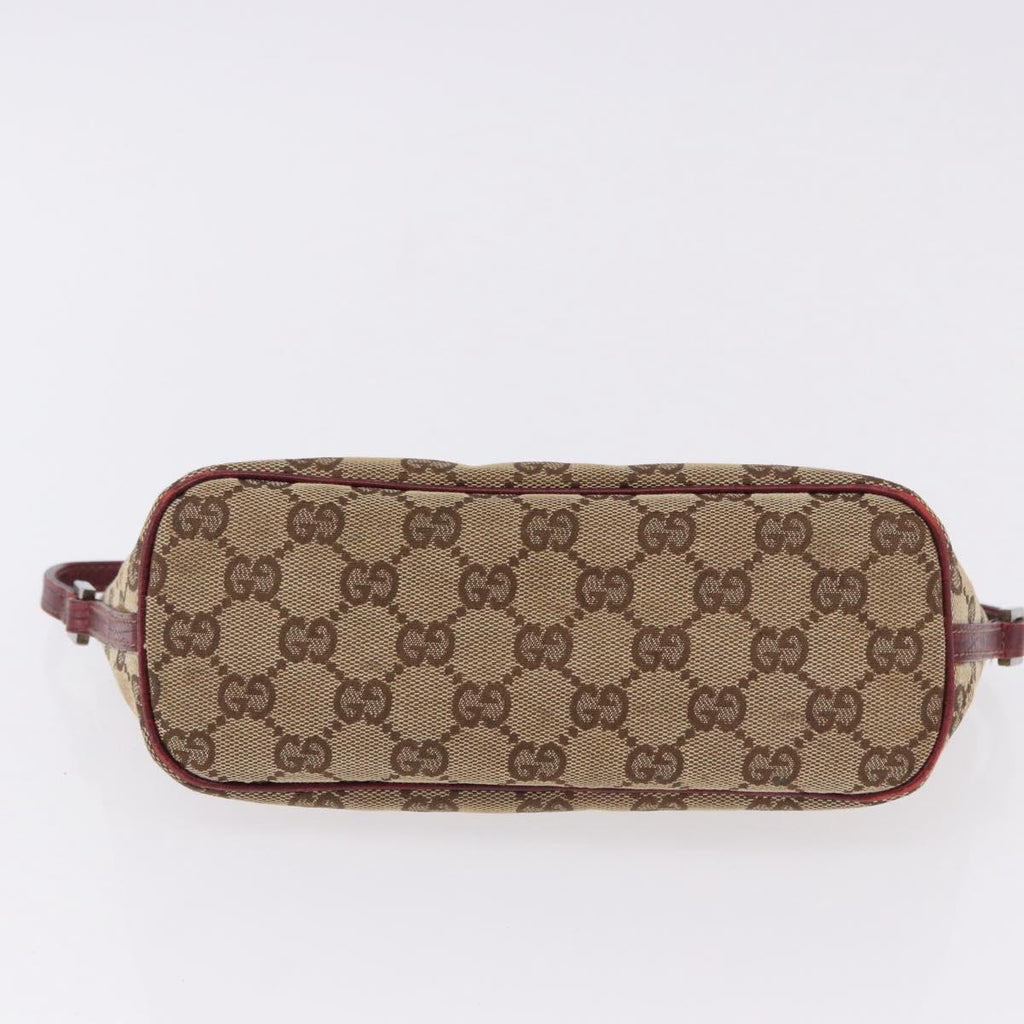 Gucci Brown Monogram Boat Pochette With Red Piping