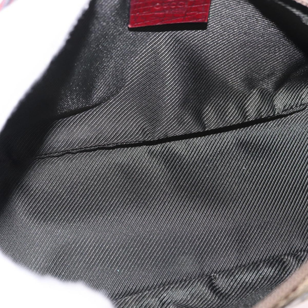 Gucci Brown Monogram Boat Pochette With Red Piping