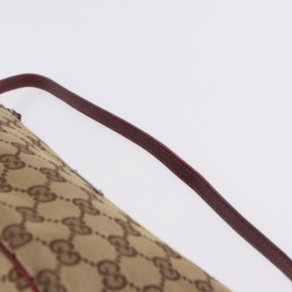 Gucci Brown Monogram Boat Pochette With Red Piping