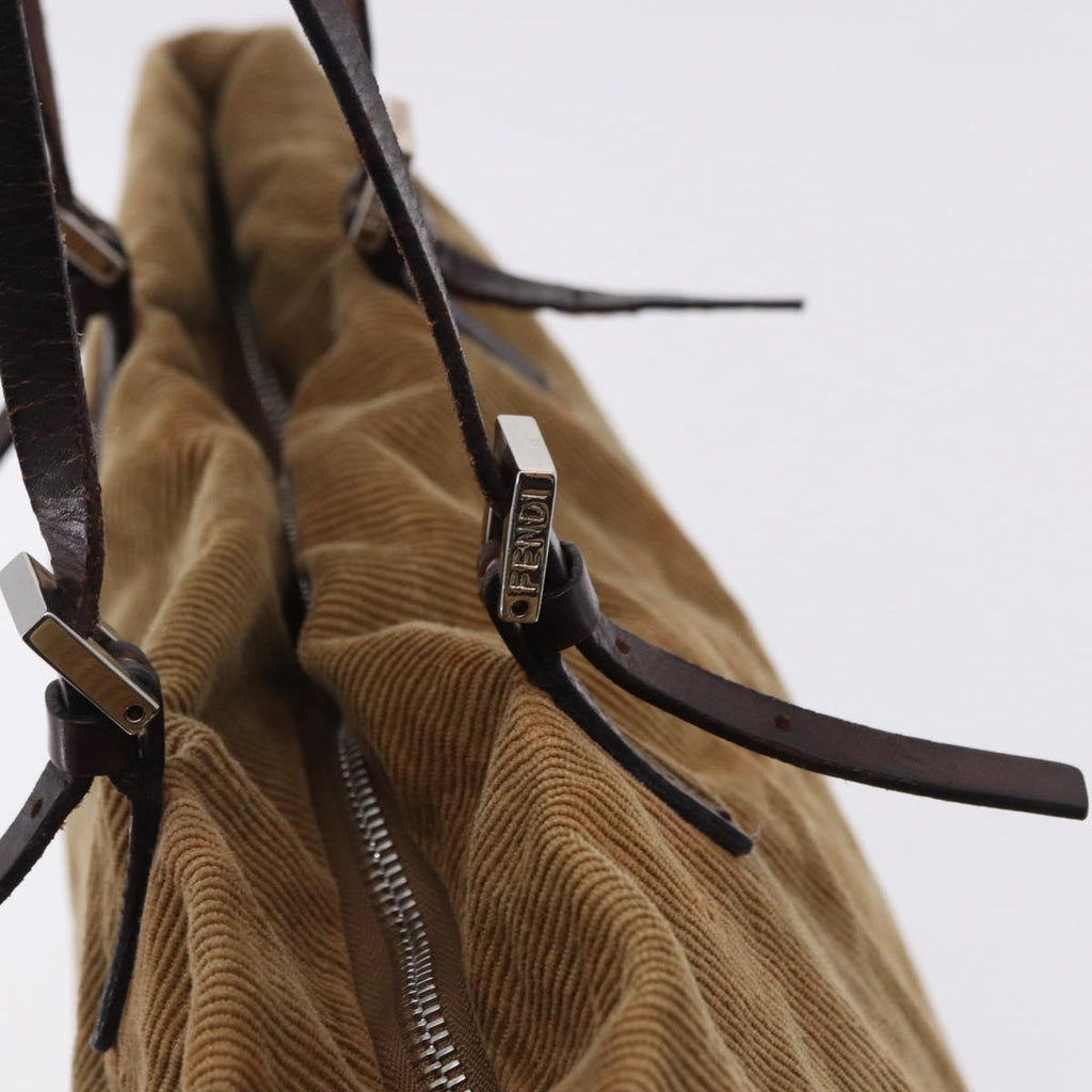 Fendi Tan Corduroy Tote