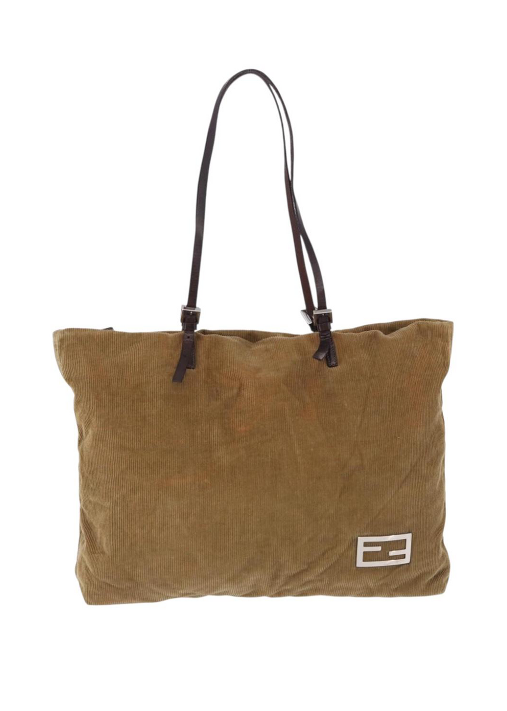 Fendi Tan Corduroy Tote