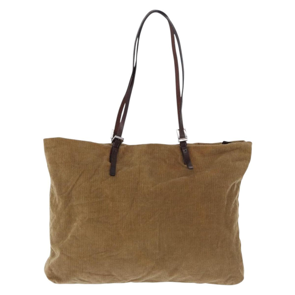 Fendi Tan Corduroy Tote