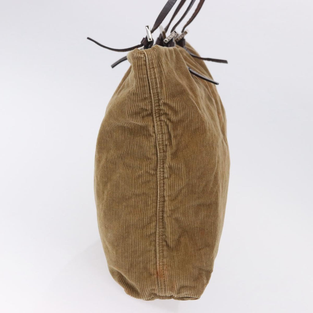 Fendi Tan Corduroy Tote