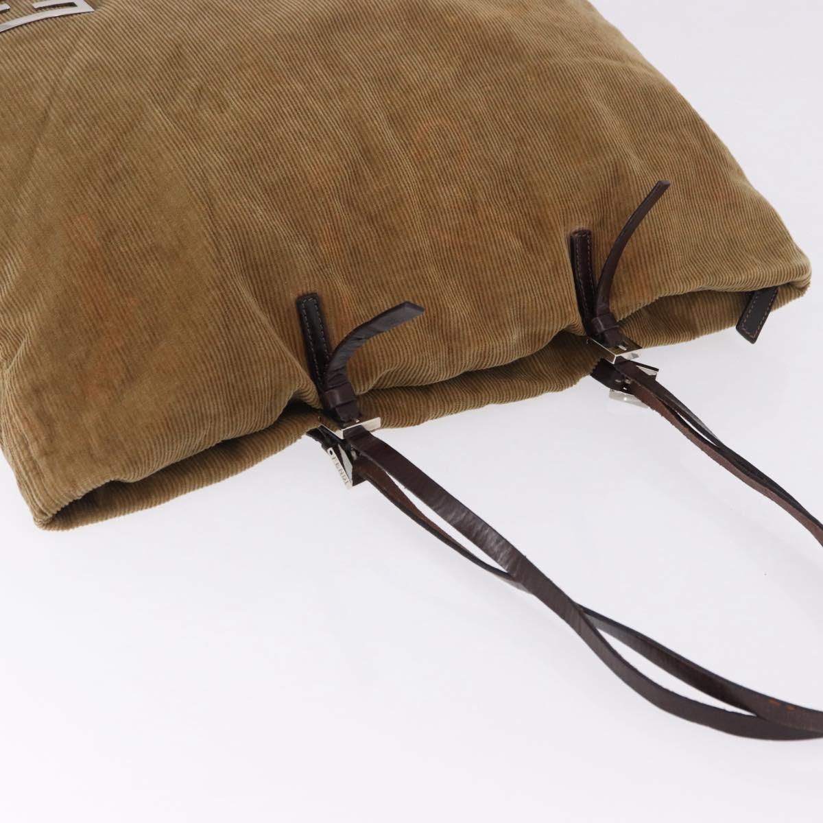 Fendi Tan Corduroy Tote