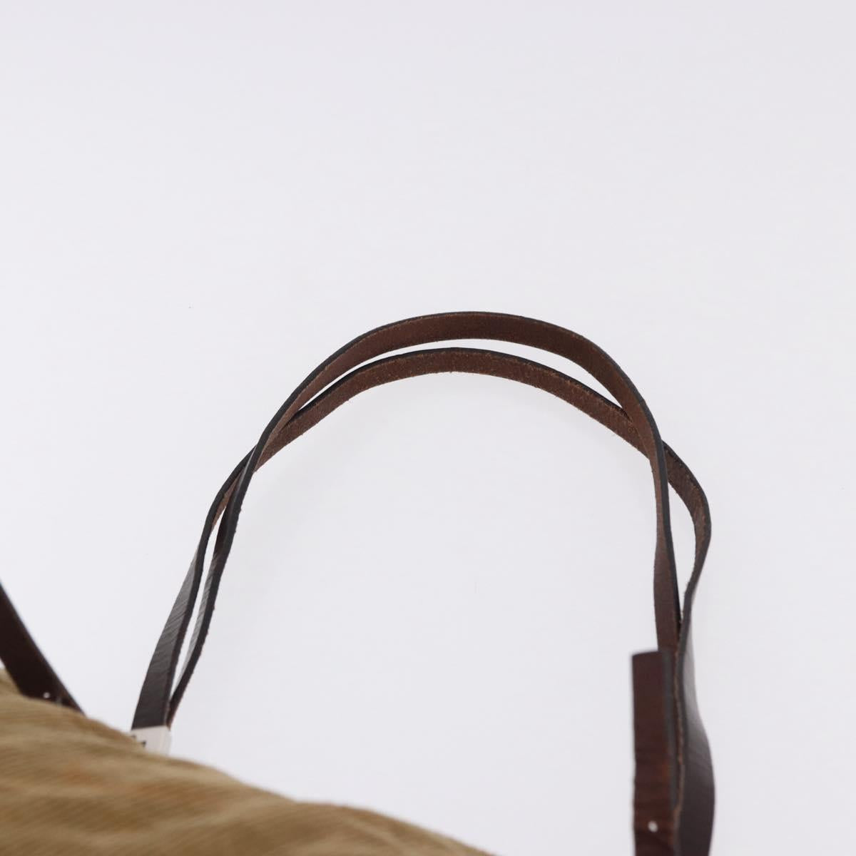 Fendi Tan Corduroy Tote