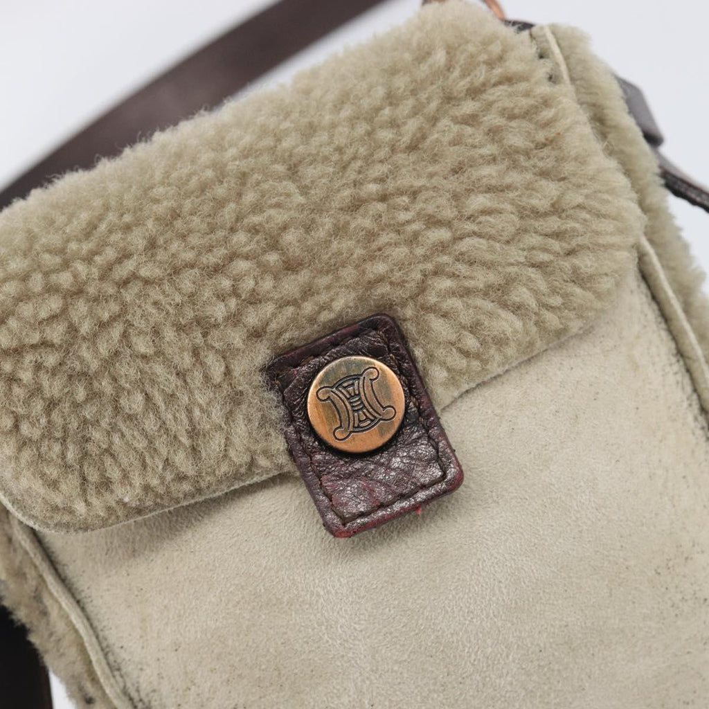 Celine Tan Shearling Crossbody