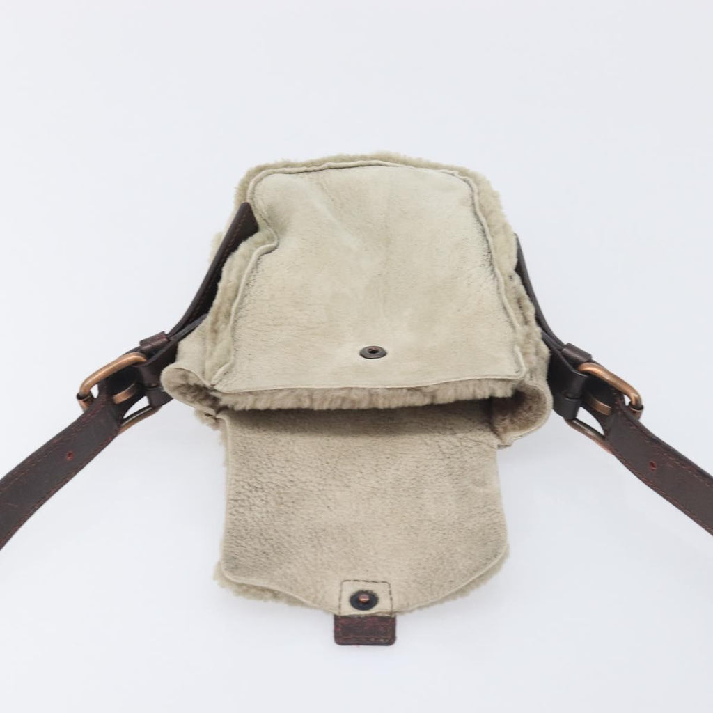 Celine Tan Shearling Crossbody