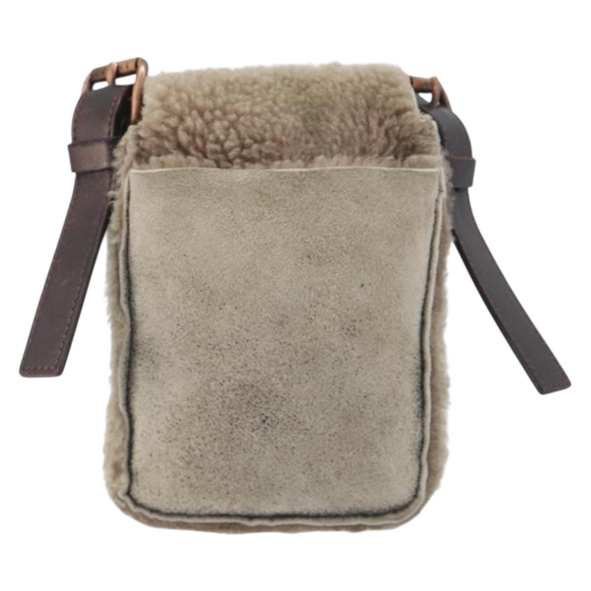 Celine Tan Shearling Crossbody