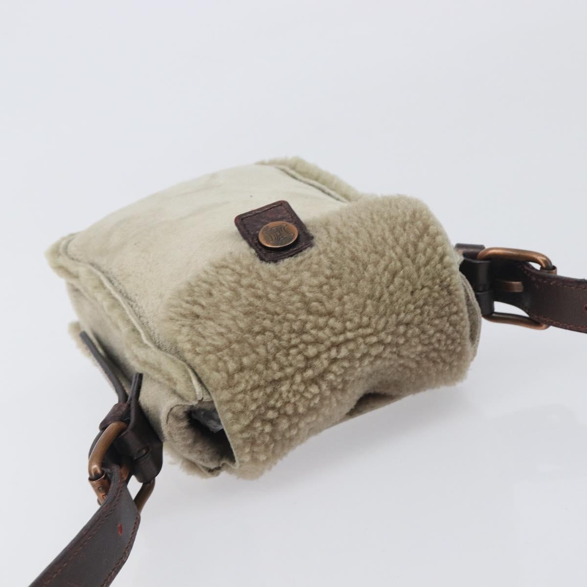 Celine Tan Shearling Crossbody