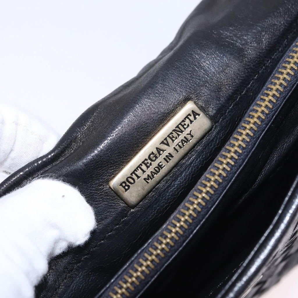 Bottega Veneta Intrecciato Black Shoulder Bag