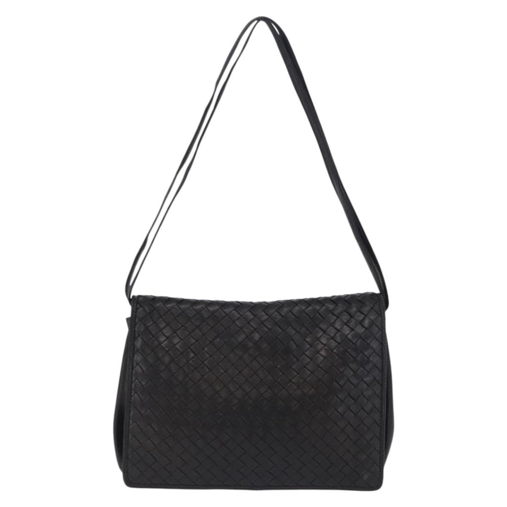 Bottega Veneta Intrecciato Black Shoulder Bag