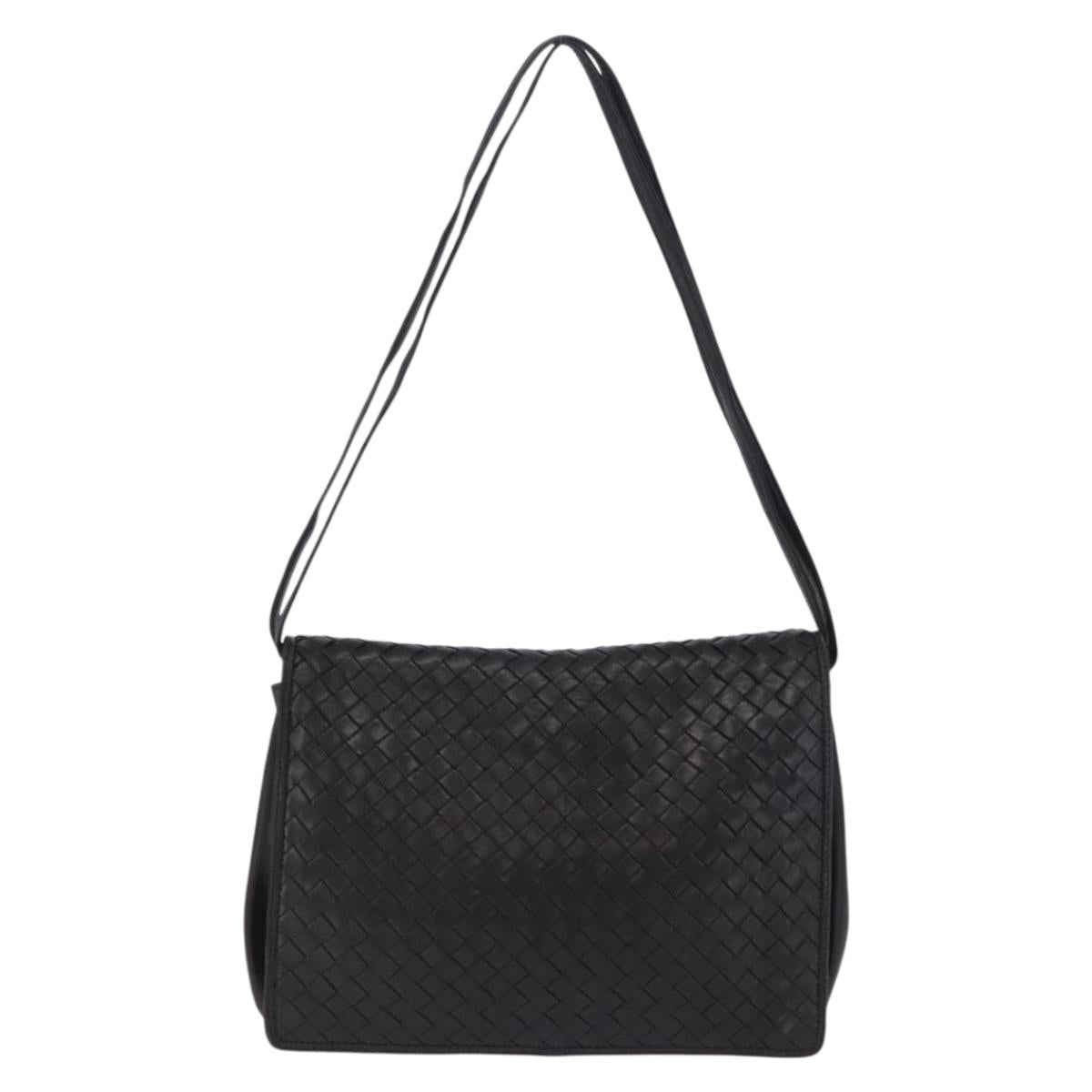 Bottega Veneta Intrecciato Black Shoulder Bag