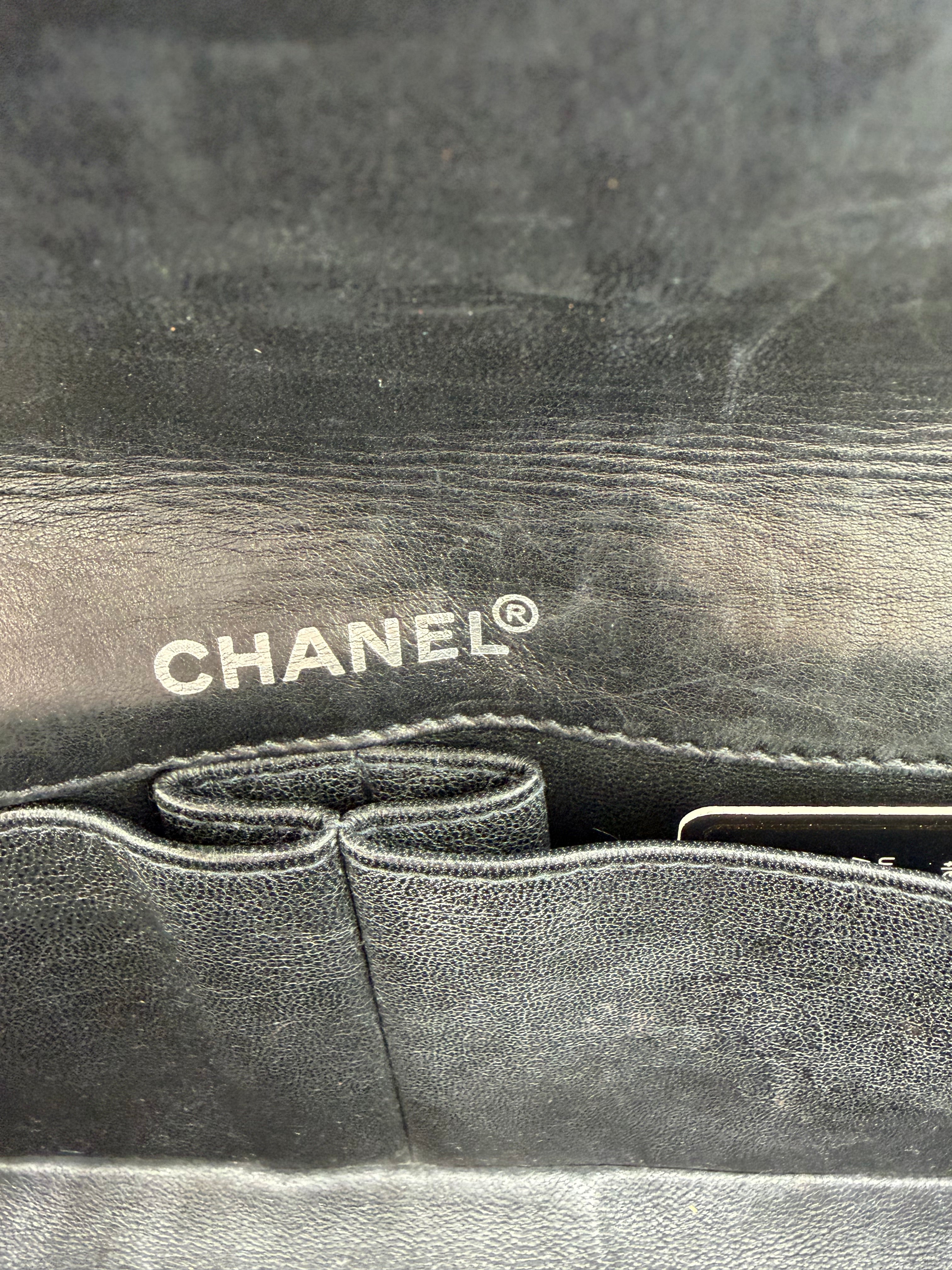 Chanel Black and White Patent Flap Bag