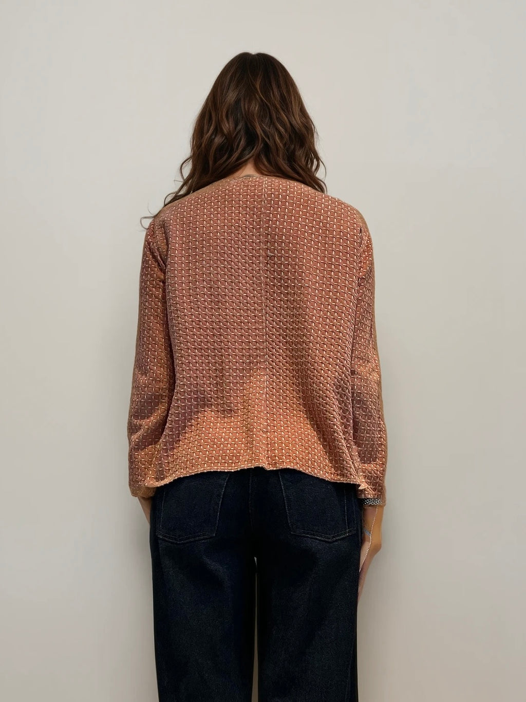 Armani Orange Printed Leather Jacket