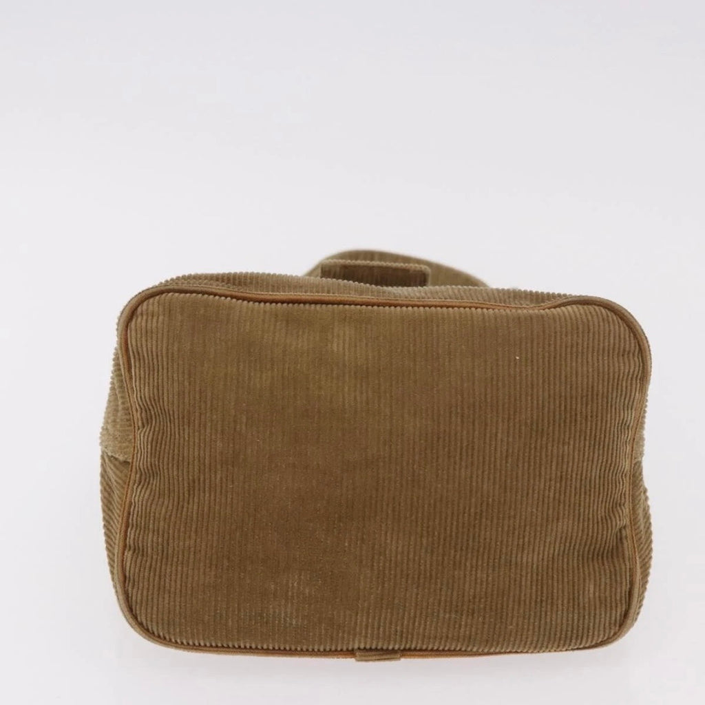 Fendi Tan Corduroy Rounded Baguette