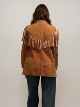 Load image into Gallery viewer, Caramel Fringe Suede Jacket
