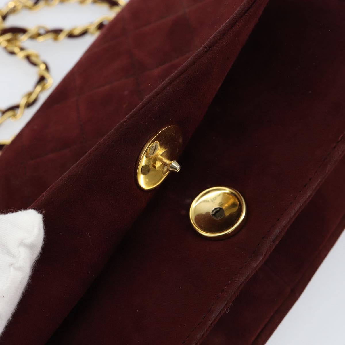 Chanel Burgundy Suede Flap Bag