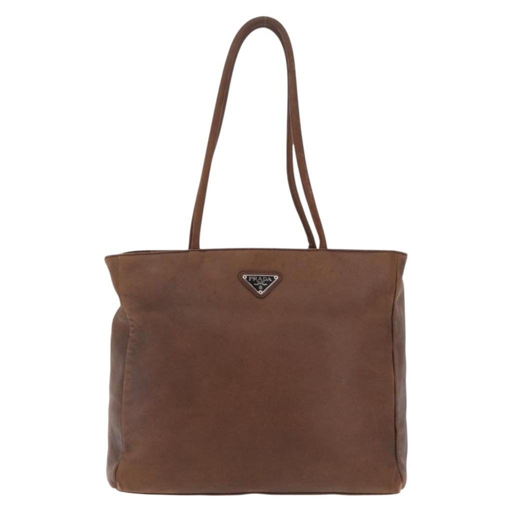 Prada Brown Leather Tote front
