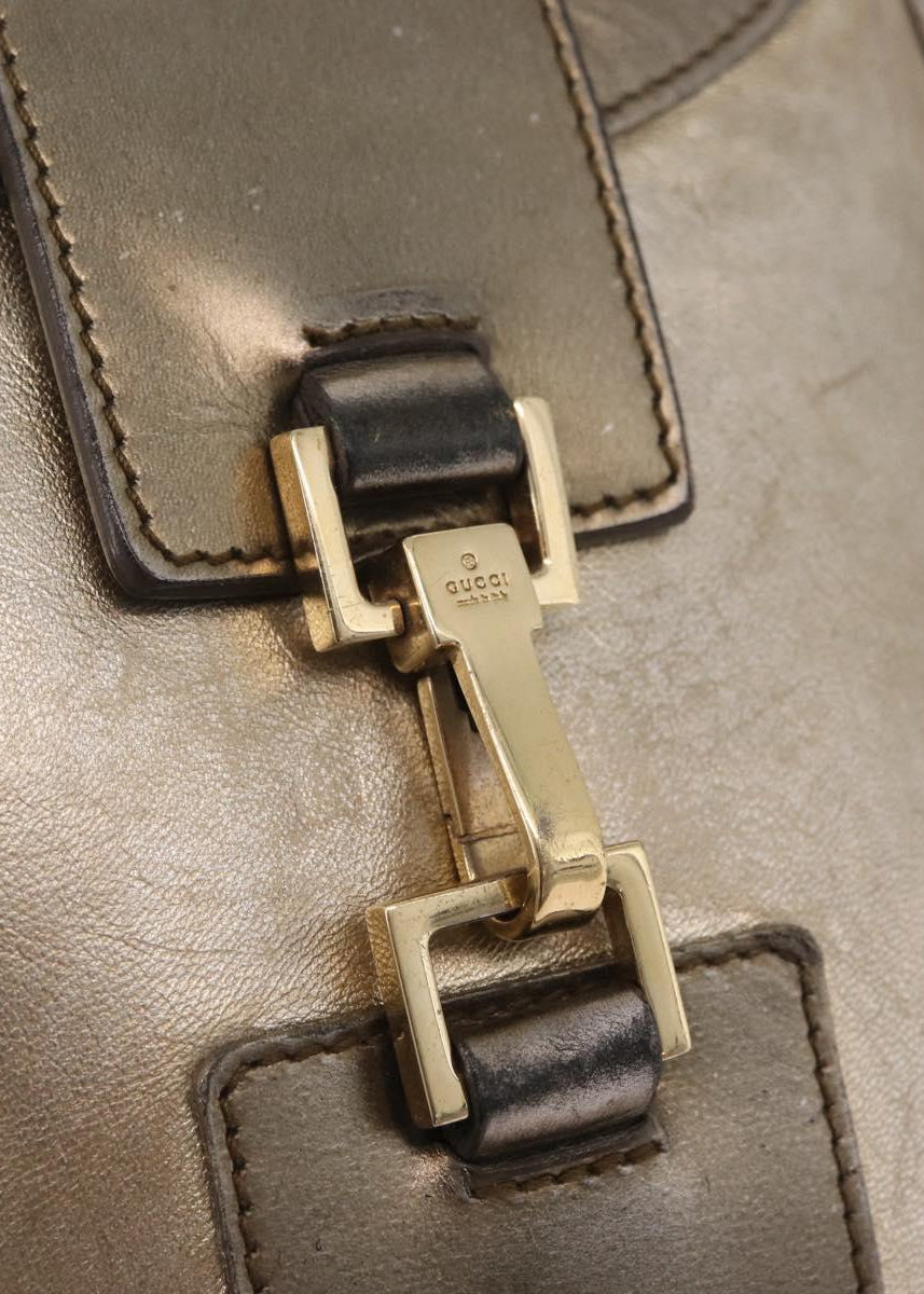 Gucci Gold Leather Square Jackie Bag hardware