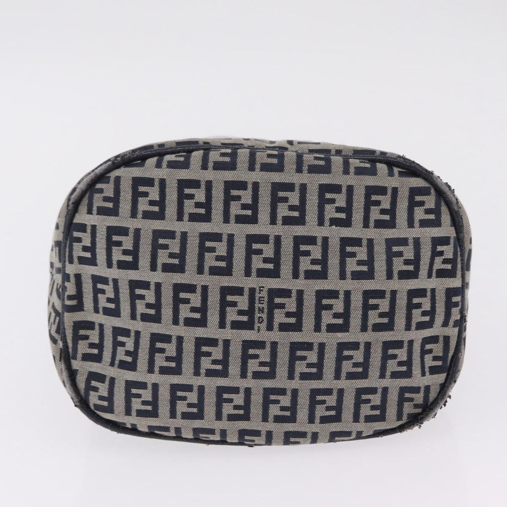 Fendi Navy Zucchino Canvas Bucket Bag base