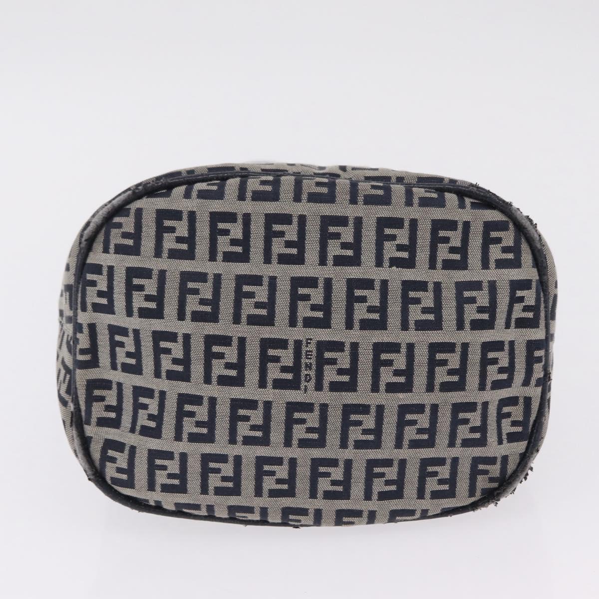 Fendi Navy Zucchino Canvas Bucket Bag base