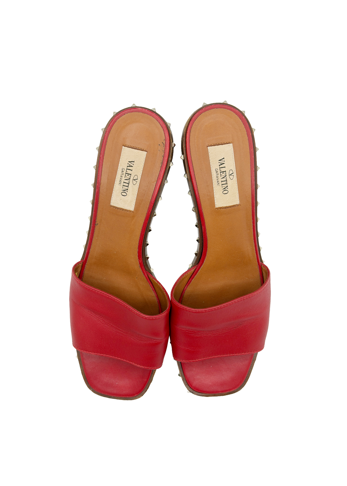 Valentino Red Studded Slides