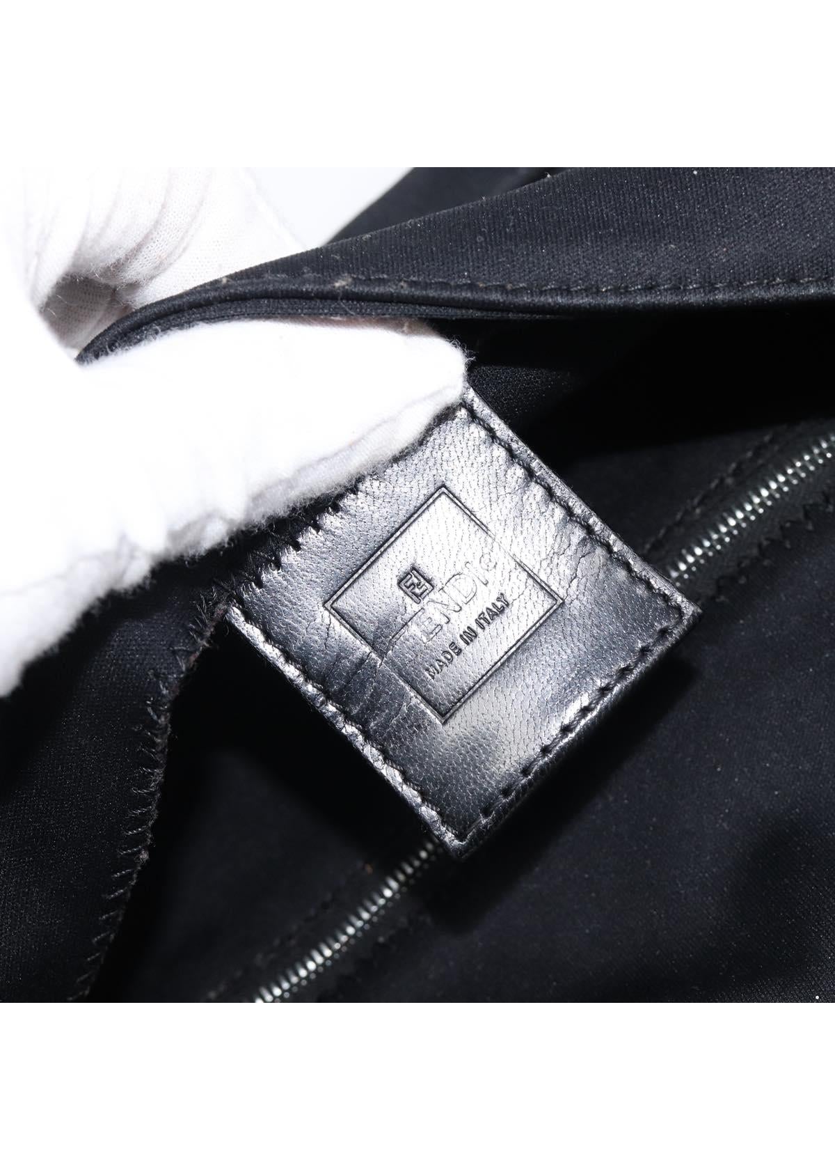Fendi Black Jersey Mamma Baguette brand stamp