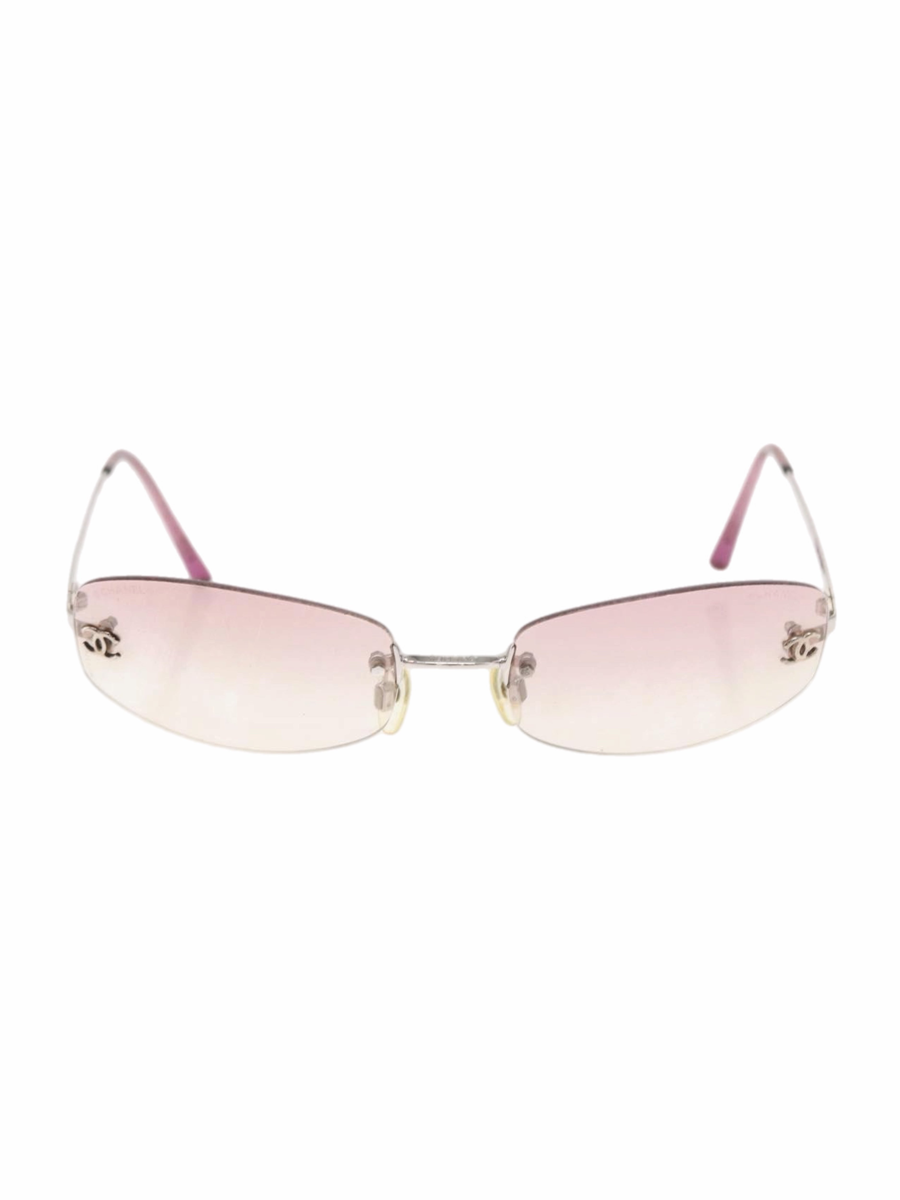 Chanel Pink Rimless Sunglasses
