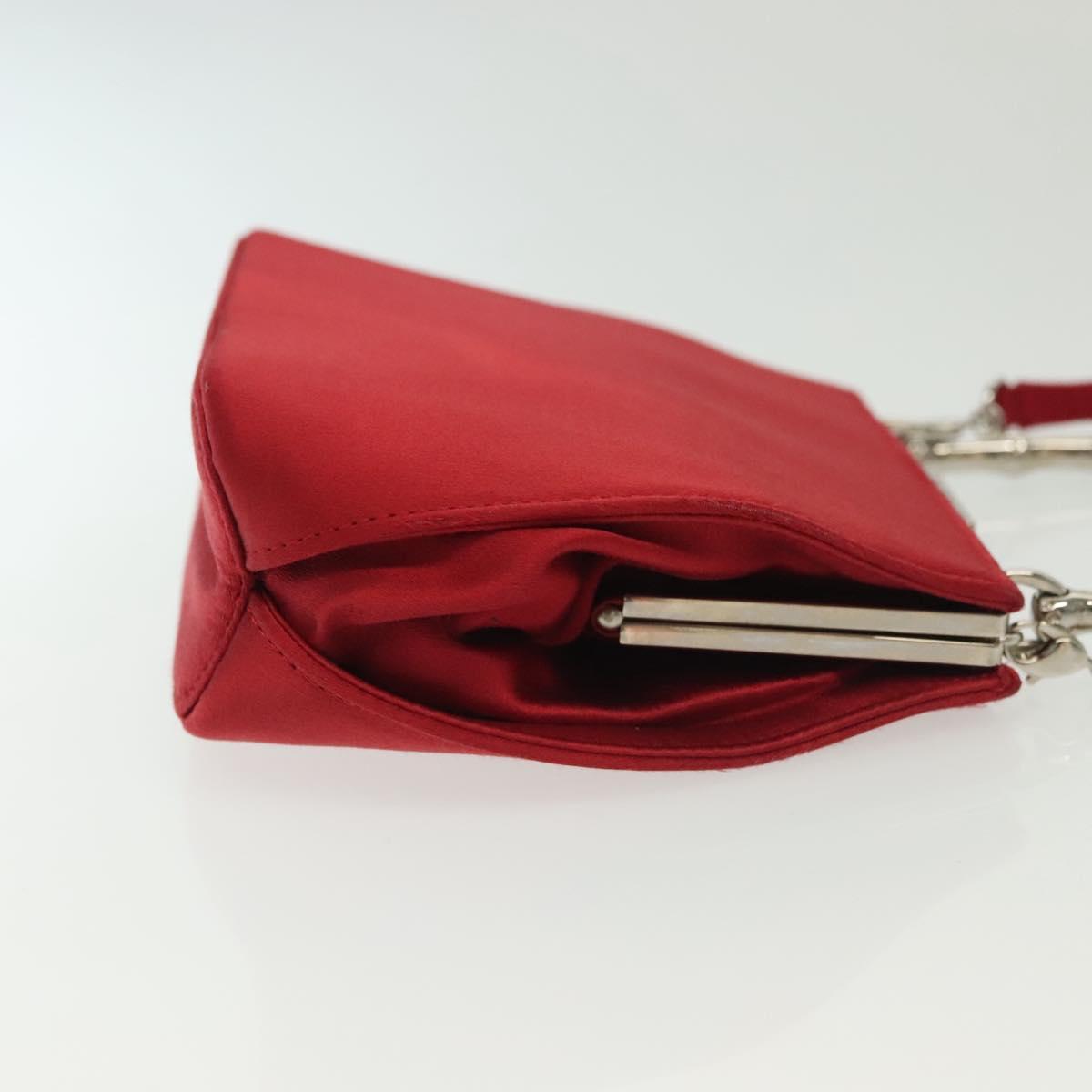 Gucci Red and Silver Bamboo Evening Bag