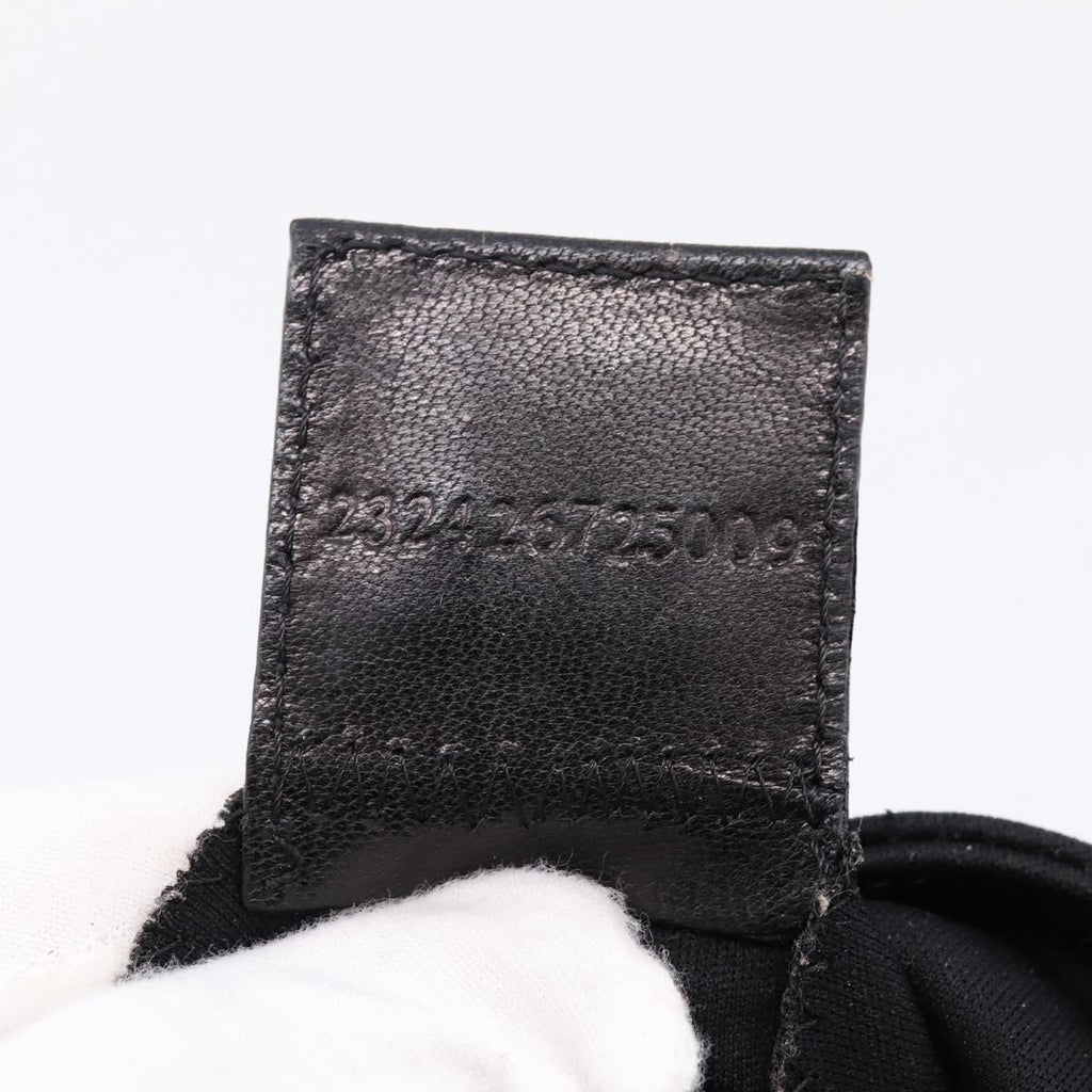 Fendi Black Nylon Rounded Baguette serial code tag
