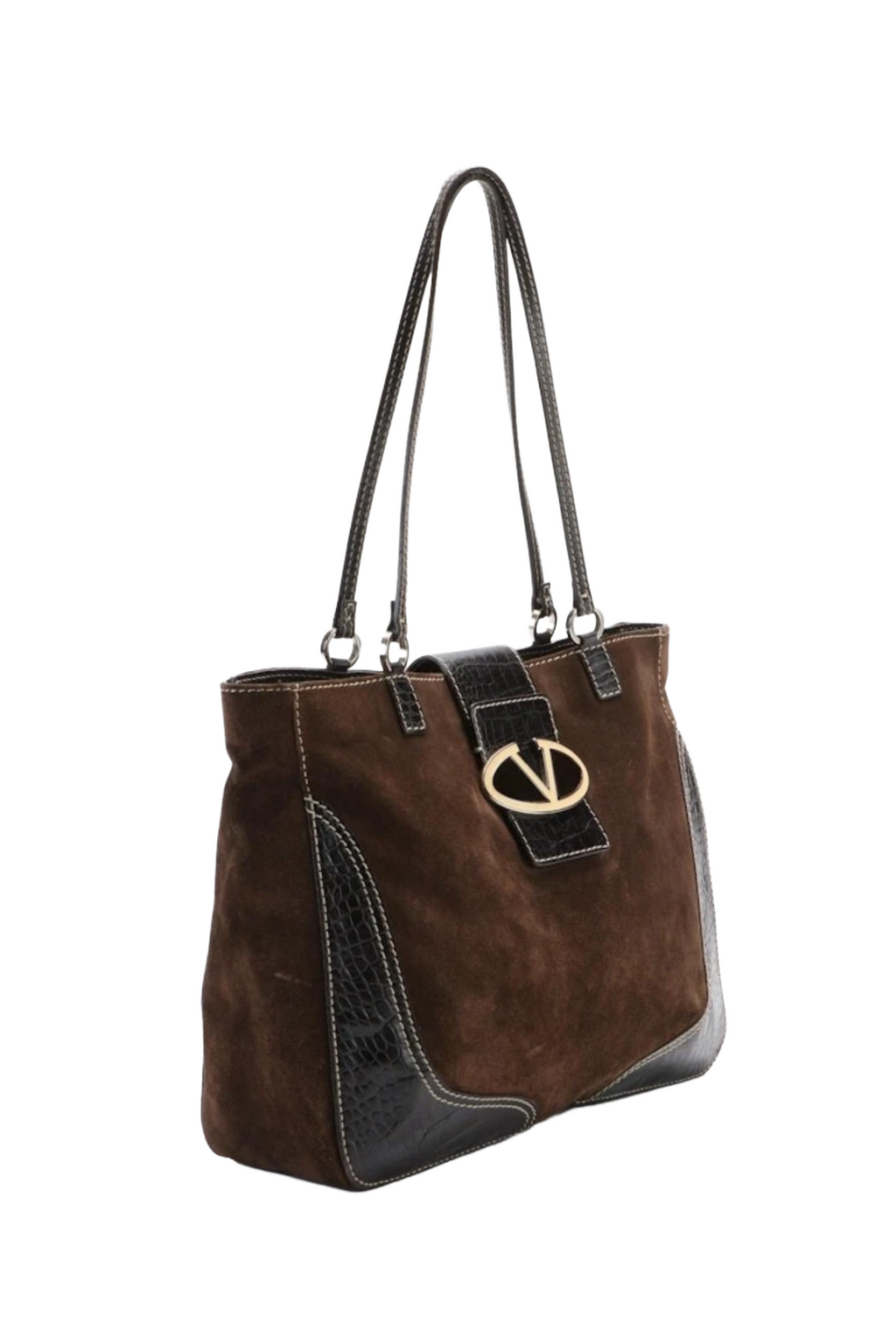 Valentino Brown Suede Tote