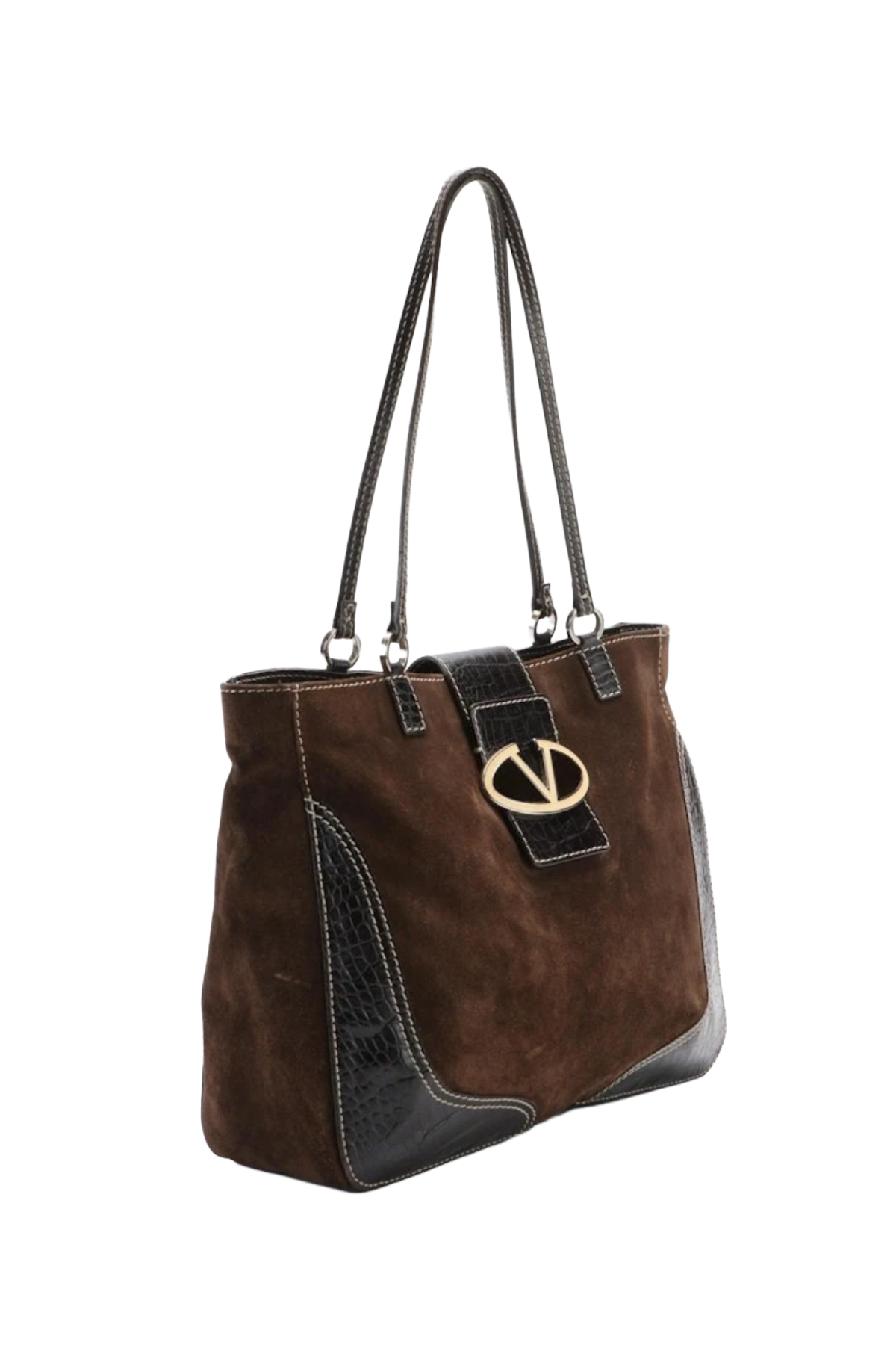 Valentino Brown Suede Tote