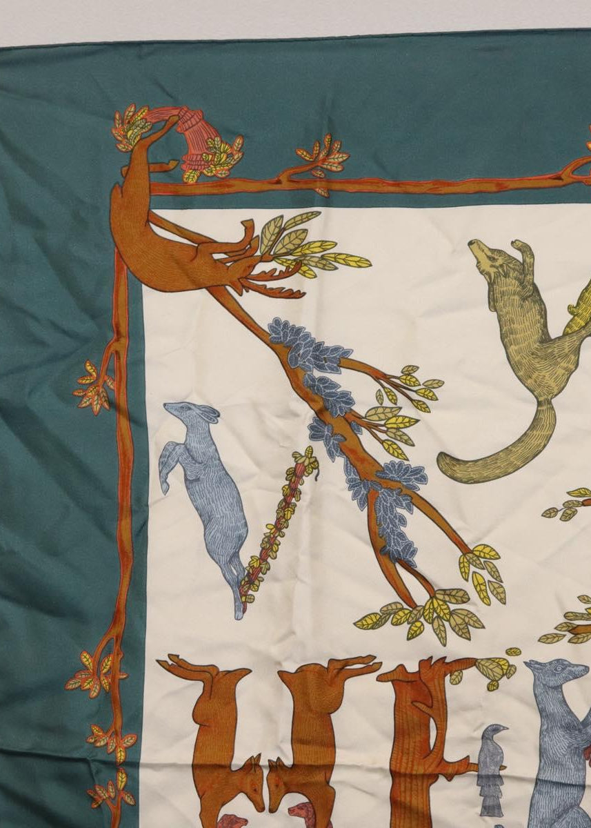 Hermès Green Spell Out Silk Scarf photo 2