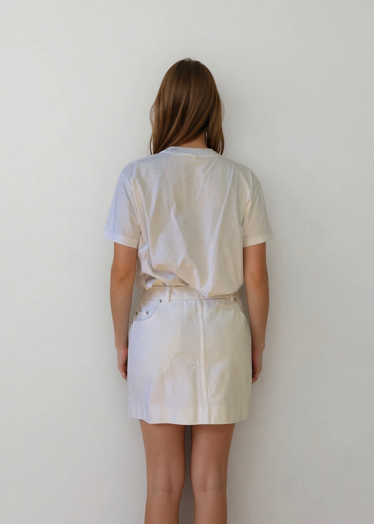 Chanel White Denim Mini Skirt